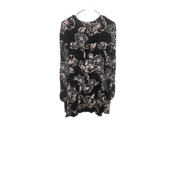 Free People Swing Out of it Black Floral Tunic Flowy Oversized dress sz Medium - Picture 10 of 11